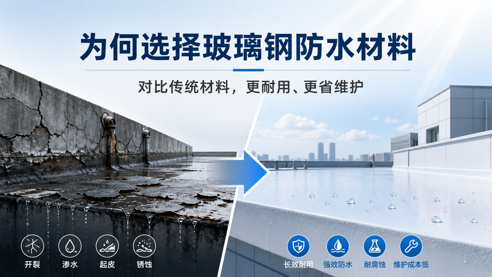 在阿里，为何选择玻璃钢防水材料而非传统材料